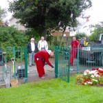 Bob & Brian Look on as employees of Ivanhoe Forge Ltd do all the work